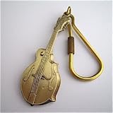 マンドリン アンティークブラス キーホルダー Mandolin Antique Brass Keychain