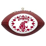 WASHINGTON STATE COUGARS Mini-Replica NCAA Football CHRISTMAS ORNAMENT (Star Design)