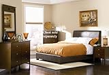 4pc California King Size Bedroom Set in Brown Bycast Leather