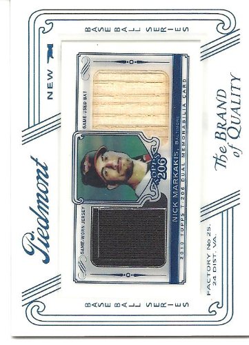 Nick Markakis Topps 206 Dual Relics Jersey Bat Card 72/99 #DR-NM Baltimore Orioles
