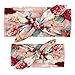LABANCA 2 Pack Mom and Daughter Floral Print Elastic Cloth Hairbands Bandana Bow Head Band Wrap (Color 3)