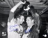 Tom Seaver & Jerry Koosman New York Mets Autographed 16x20 Champagne Photo with Inscription "69 WS CHAMPS"