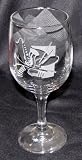 Blues Jazz Music Ensemble on Claret Etched Glass Wine Goblet