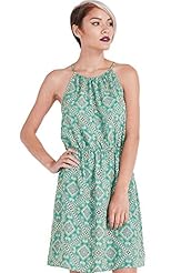 Floral Print Elasticized   Waistline Wrap Spring  Dress