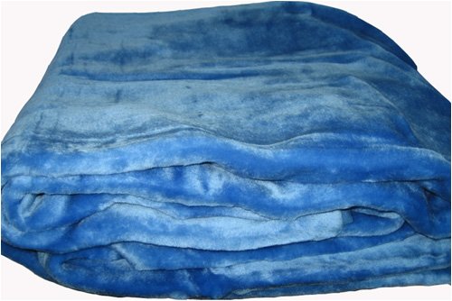 King Size Solid Blue Korean Mink Blanket