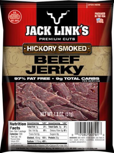 Jack Link's Hickory Smoked Beef Jerky, 1.8-Ounce Packages (Pack of 8)