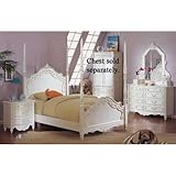 Pearl White 4Pc Princess Girls Full Poster Bedroom Set Pearl White 4Pc Princess Girls Full Poster Bedroom Set