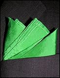 IMAGE OF Fine Pea Green Silk Pocket Square, 100% Silk - by Royal Silk