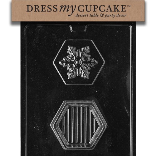 Dress My Cupcake DMCC422SET Chocolate Candy Mold, Snowflake Pour Box, Set of 6