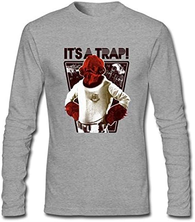 Fokiyo Customized Star Wars It's a Trap Shirt Man Long Sleeve Grey S