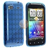 3 x Brand new Clear Argyle TPU Rubber Cases combo for HTC Sensation (Purple ....