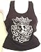 Lucky 13 Goth King Beater Shirt Crowned Skull Crossbones design Ladies Beater Shirt
