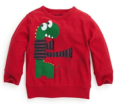 Fiream Boys' Cotton Crewneck Solid Long Sleeve T-shirt