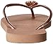 Havaianas Women's Slim Crystal Poem Flip Flop Sandal, Rose Gold, 7/8 M US