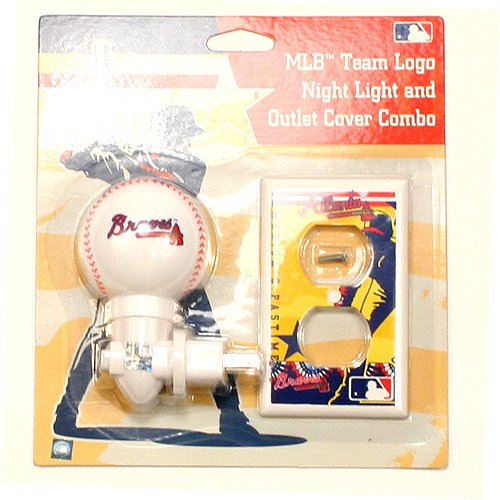 Atlanta Braves Night Light and Outlet Cover Combo