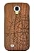 SunSmart Natural Handmade hard wood Bamboo Case Cover for SamSung Galaxy S4 IV with free screen protector (walnut-compass)