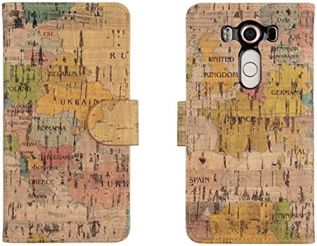 LG V10 Wallet Case World Map Pu Leather Flip Diary Cover with Built-in Credit Card Slots Holder