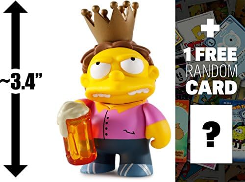 Plow King: ~3.4" The Simpson's Woo Hoo! 25th Anniversary x Kidrobot Mini-Figure + 1 FREE American Cartoon Themed Trading Card Bundle