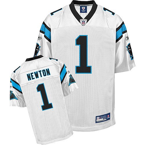 Reebok Carolina Panthers Cam Newton Youth Replica White Jersey Large