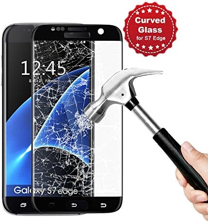 Galaxy S7 Edge Screen Protector, Getron Full Coverage 3D Curved Tempered Glass Screen Protector for Samsung Galaxy S7 Edge [NOT S7] with Lifetime Warranty-Black