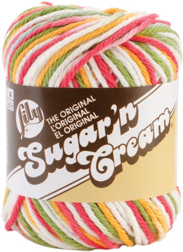 Lily Sugar 'n Cream 100% Cotton Yarn - Ombre ~ MANGO MADNESS # 2626 ~ 2 oz./57 g.