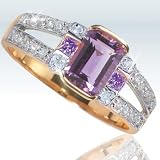 Amethyst & Diamond Ring Size 10