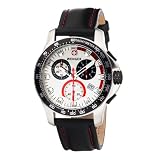 Wenger Men`s 70791 Battalion Chrono Silver Dial Black Leather Watch