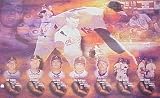 Nolan Ryan 7 No Hitters Commemorative 12x18 Lithograph Autographed by the 7 Catchers
