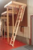 Deluxe (Larch) Wooden Loft Ladder with Twin Handrails - Frame 1300 x 545mm - Floor to ceiling heights up to 3.2m