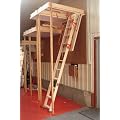 Deluxe (Larch) Wooden Loft Ladder with Twin Handrails - Frame 1300 x 545mm - Floor to ceiling heights up to 3.2m