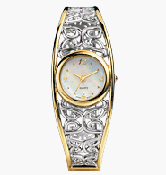 Avon Two-Tone Butterfly Bangle Watch Small