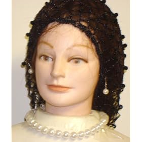 Click here to buy Hand Crocheted Black Metallic Gimp Large Gits Snood Trimmed Black Beads for Women Offered in... by Gita.