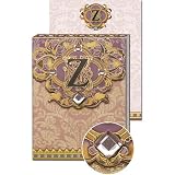 Z Monogram Jewel and Gold Foil Embellished Pocket Note Pad