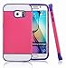Galaxy S6 Edge Case, MEKO [Fashion Style] Full-Body Rugged Dual Layer Galaxy S6 Case [Ultra Hybrid] Scratch Resistant Case for Samsung Galaxy S6 Edge (2015) -- (Hot pink)