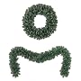 GKI/Bethlehem Lighting Pre-Lit PVC 24-Inch Wreath and 6-Foot Garland with 50 Clear Mini Lights, Sierra