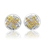18k Tri Tone Gold White, Yellow and Pink Diamond Earrings (GH, SI, 0.32 carat)