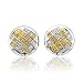 18k Tri Tone Gold White, Yellow and Pink Diamond Earrings (GH, SI, 0.32 carat)