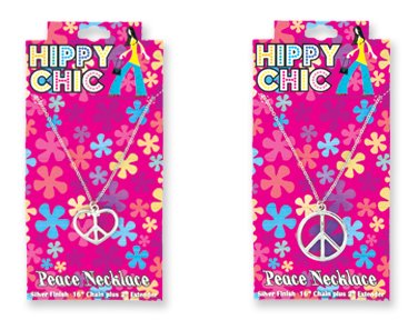 Hippy Chick Peace Sign Necklace - Round & Heart (sold indivdually)