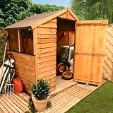BillyOh 4'x6' Rustic Overlap Wooden Garden Shed