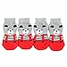 Weixinbuy Pet Puppy Dog Anti-slip Cotton Knit Socks 4pcs/set Red X-Small