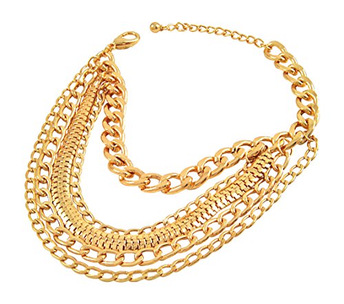 1 Goldtone Multi-Strand 4 Tier Anklet Heel Chain for Boot High Heel Shoe
