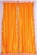 Indo Pumpkin Orange Tie Top Sari Sheer Curtain (43 in. x 84 in.)