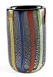 Mouth Blown Striped Multi Color "Bella" Fine Crystal Vase