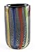 Mouth Blown Striped Multi Color "Bella" Fine Crystal Vase