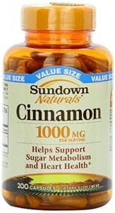 Sundown Naturals Cinnamon 1000 Mg Capsules Value Size, 200 Count