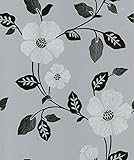 Brewster 414-46960 Maddison Silver French Floral Wallpaper [並行輸入品]