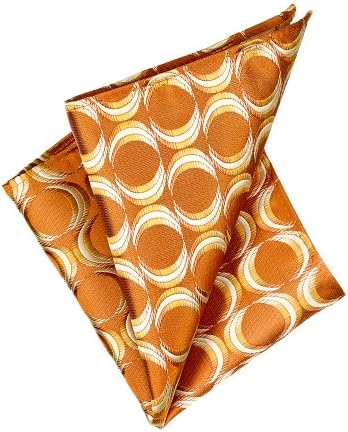 Scott Allan Mens Geometric Hanky with Pocket Square - Orange