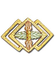 Landstroms Black Hills Gold Tie Tack / Lapel Pin, Leaves and Grapes - R745