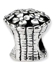 Reflection Beads Silver Primrose Bouquet Flower Bead