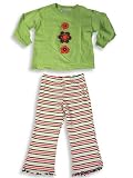Mis Tee V-Us - Toddler Girls Long Sleeved Pant Set, Avocado, Multi